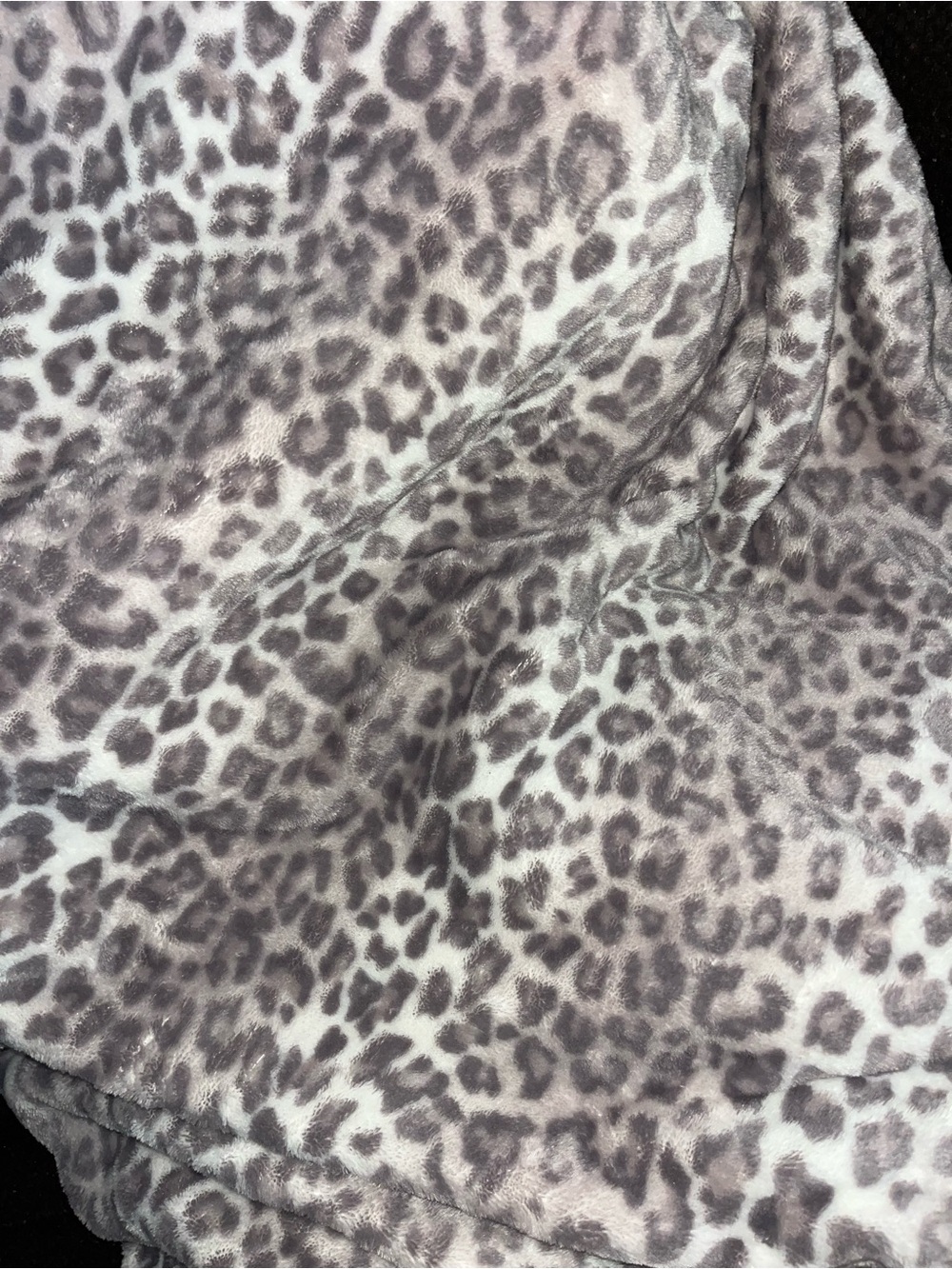Cozy Leopard Print Plush Throw Blanket - Purple Gray